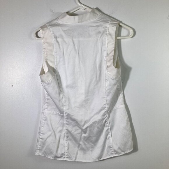 Womens‎ Antonio Melani White Vneck Button Sleeveless Top S - Picture 2 of 7